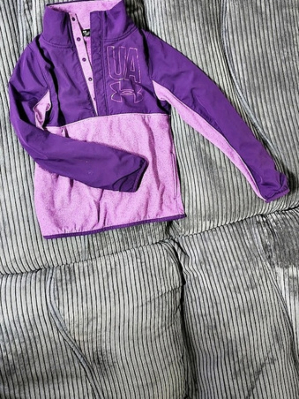 Under Armour ColdGear Fleece Snap Pullover Girls Medium (8)